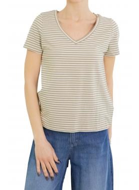 Maglia scollo a V a righe Only